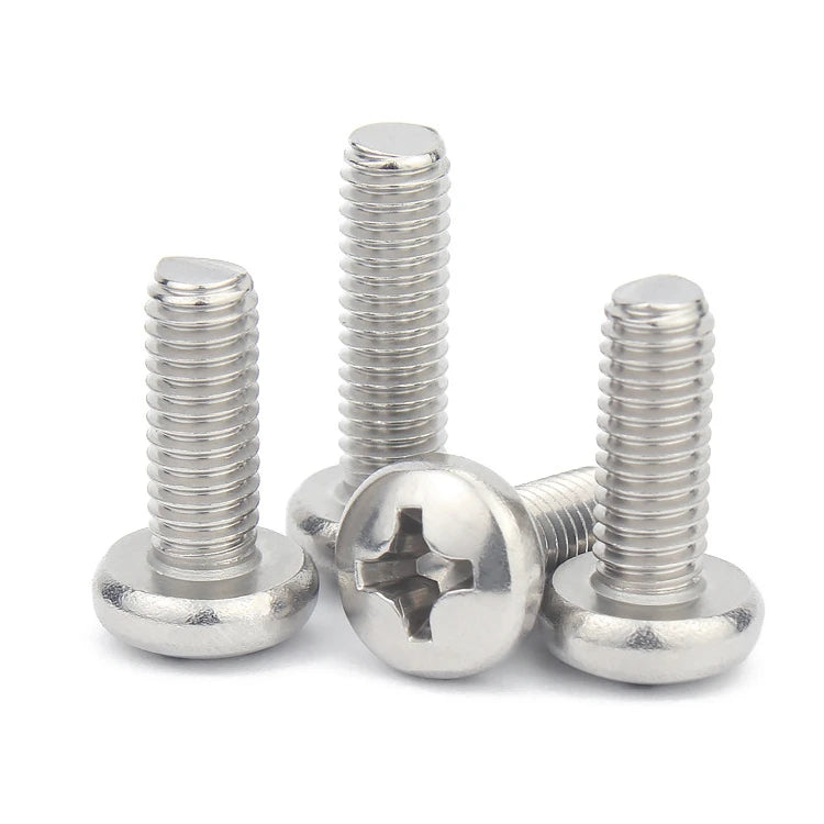 M1.6 M2 M2.5 M3 M4 M5 M6 M8 M10 Stainless Steel 304 316 Cross Recessed Phillips Pan Head Machine Screw MegaBDM