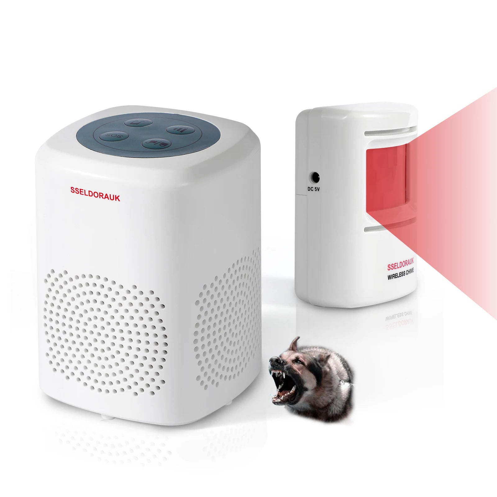 Wireless Long Range Intelligent Funny Pet Smart Motion Detector Sensor Barking Dog Security Doorbell