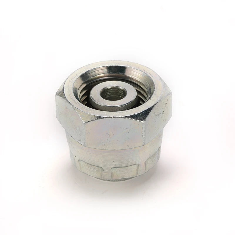 SALNYA Carbon Steel High Pressure Forged Zinc Plated Smooth Adapter Hose Fitting Metric Female Plug for 9C 9D Hydraulic