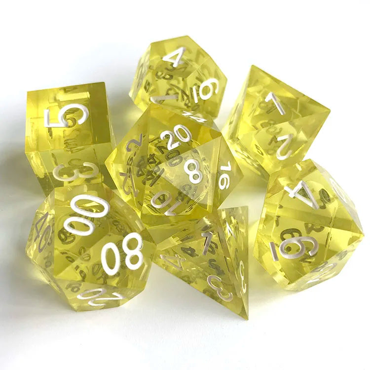 Customizable Metal TTRPG Tabletop Role-Playing Games Board Dice Popper Polyhedral Sharp Edge Resin Razor D&D Dices