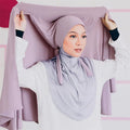 New Product Malaysia Tudung GRS Muslim Plain Georgette Instant Chiffon Hijab for Women