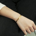 Trending Stainless Steel Jewelry 18K Gold Plated Flat Snake Herringbone Chain Bracelet