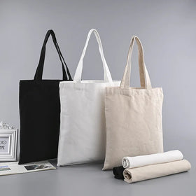 Custom Logo Printed Reusable Shopping Bag Size Square Zip Cotton Canvas Shoulder Bag With Zipper