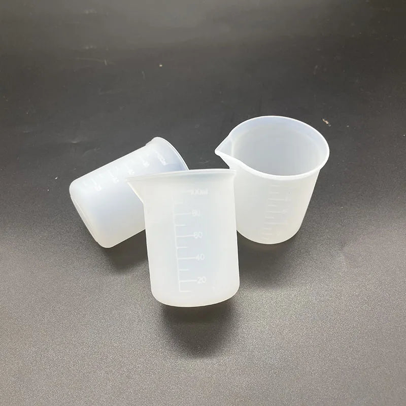 100ml Transparent Silicone Measuring Beaker Cup Graduated Measuring Cup for Laboratory or Kitchen