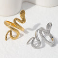 Tarnish Free Stainless Steel Animal Snake Adjustable Rings for Men & Women