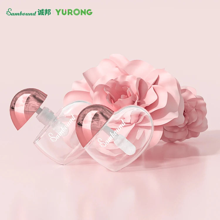 Cute pink Heart Container for Lip Tint Empty Heart Lip Tint Wand Bottle  Packaging 5ml 2022 Yellow Lip Tint Custom logo  Low Moq