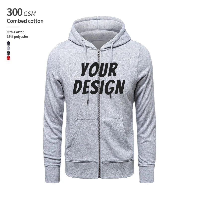 Unisex Black and White 100% Cotton Gym in Bulk Oversized Custom Logo Printing Hoodies With Zipper