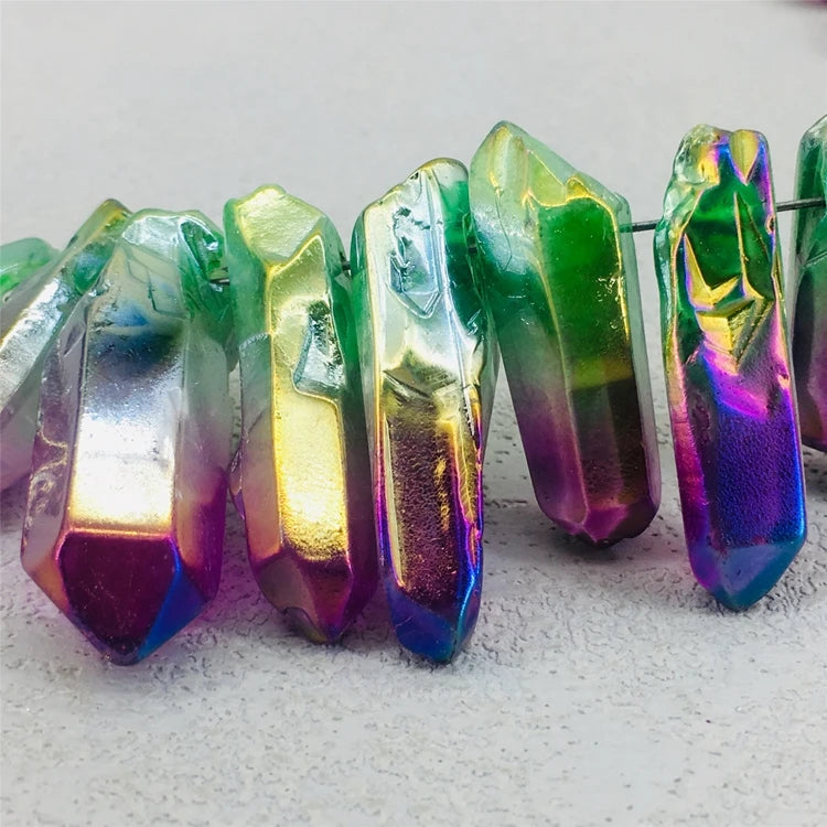 Diy Wholesale Healing Crystals Angel Aura Colorful Natural Rough Small Crystal Point for Decor