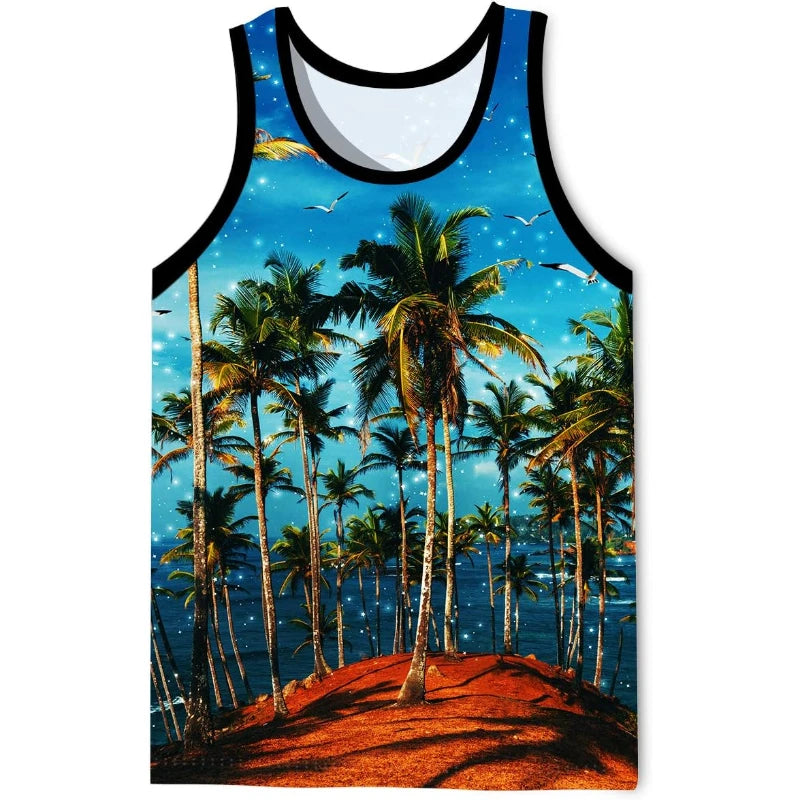 Fitspil 3d Tops Summer Casual Novelty Sleeveless Shirt Unisex Colorful Tank Top Tees Shirt Wholesale