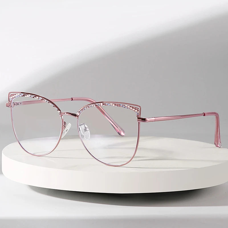 Metal Anti Blue Light Computer Glasses Eyeglasses Frames Wholesale Manufacturer Cat Eye Optical Glass 2026