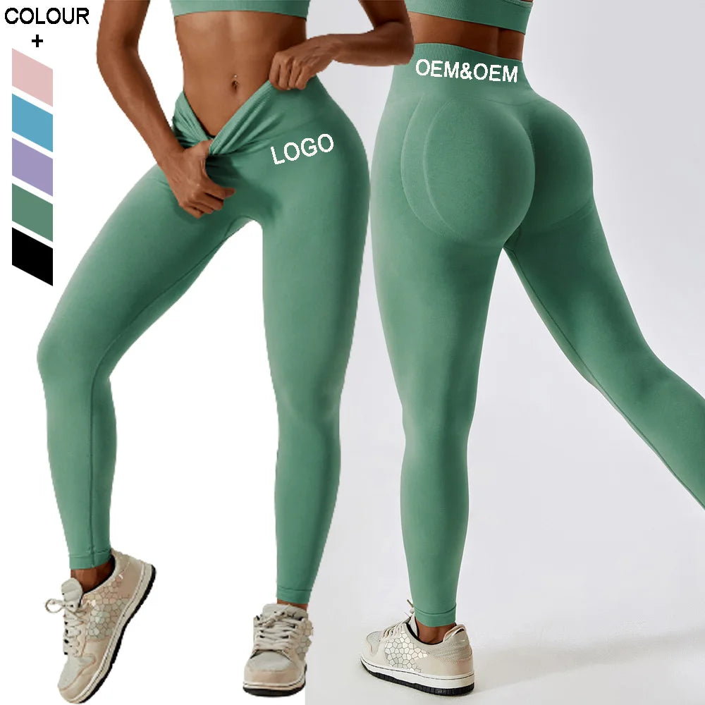 Activewear Wholesale Sport Pant Seamless Gym Yoga Pants Scrunch Butt Workout Leggings for Women