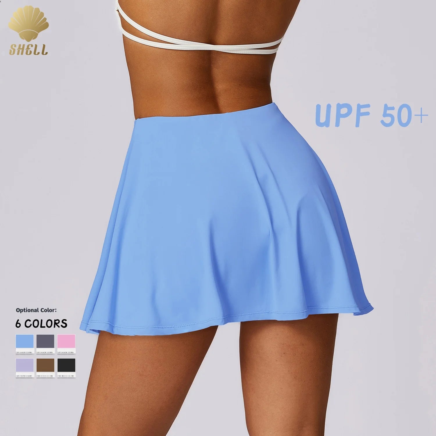 LULUXIXIYAYA Ice Sense UV Protection Two High Waist Yoga Skirt Fitness Quick Drying Sunscreen Short Skirt