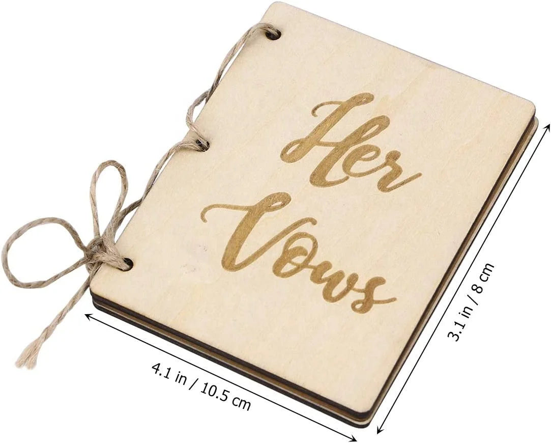 Wood Material His and Her Vow BookWedding Ceremony Party Vow Booklets Wedding Vow Books