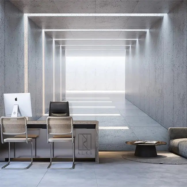 3D Space Extension Company Office Wallpaper Industrial Style Milk Tea Live Broadcast Barber Shop Mural Simple Cement Wallpaper