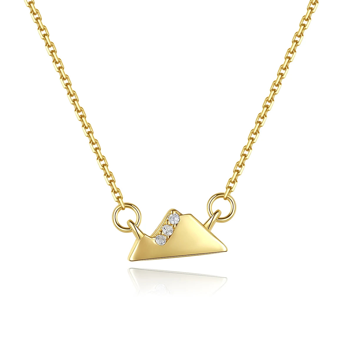 Hot Sale Fashion 925 Sterling Silver Jewelry Three Point Shape Pendant Necklace Simulated Diamond Triangle Necklace for Lover
