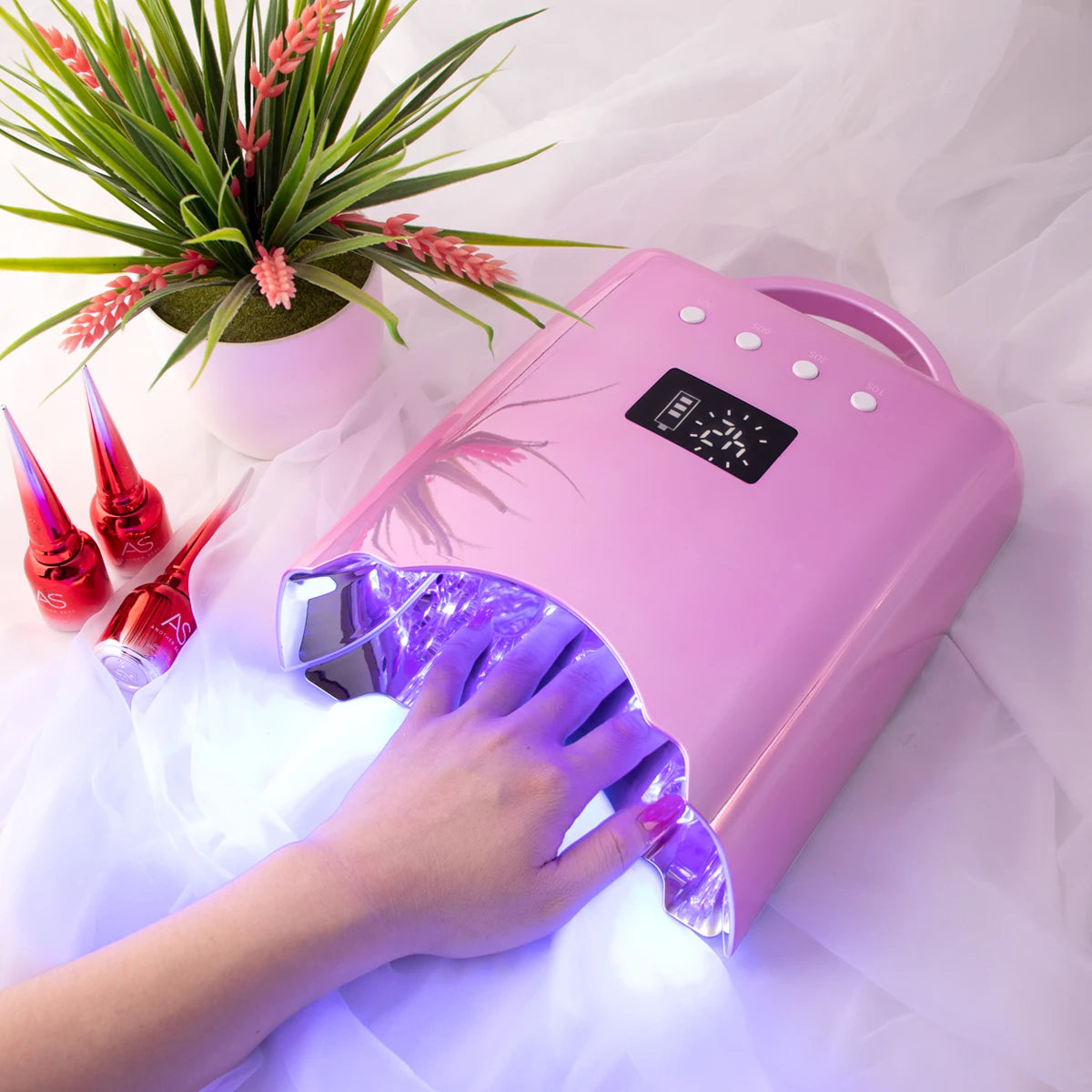 Portable Professional Non Rechargeable Mirror Nail Drying Lamp Uv Led Nail Lamp with Metal Base