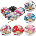 Hot Selling Seashell Flower Hand Fan Foldable Japanese Vintage Flower Wedding Hand Fan  Fabric Bamboo Hand Fans
