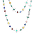 Pass Diamond Tester Luxury Colorful Moissanite 925 Sterling Silver Iced Out Link Chain Necklace Fashion Party Jewelry