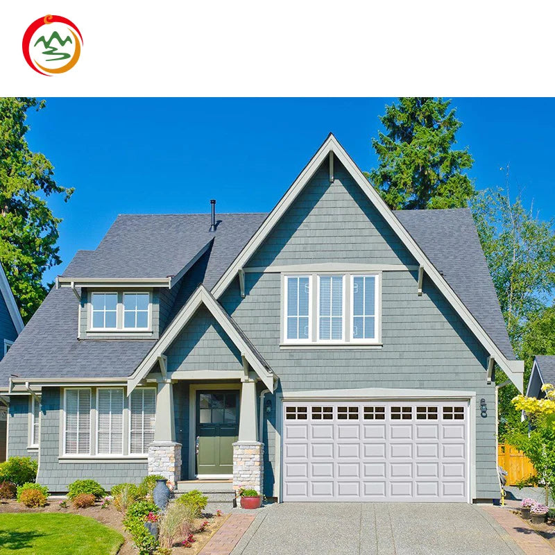Huanshan Modern Design North American Double Steel Polymer Sectional Garage Door Anti-Theft Two Car Pedestrian Electric Side