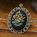 Embroidered Stitching PendantsHand Sewing Necklace Earrings Pendants Floral Plate Jewelry NecklaceBeginner Embroidery Kit