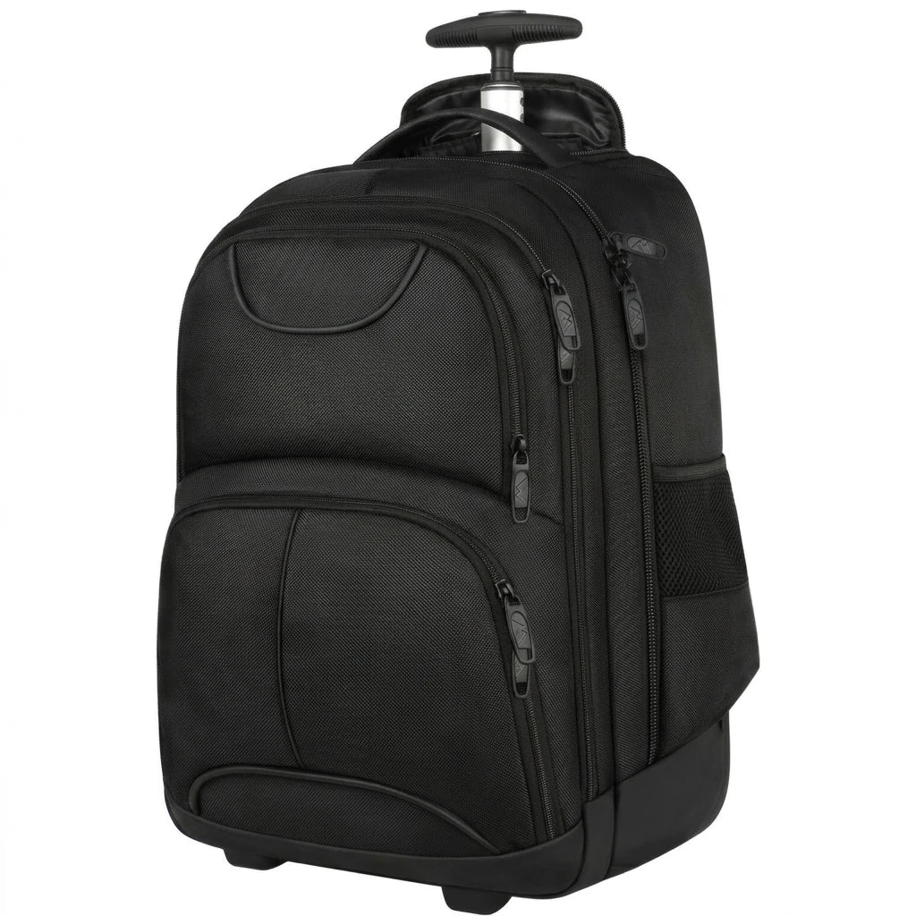 15.6" 17" Men's Women's Waterproof Rolling Trolley Black Laptop Backpack with Laptop Compartment Travel Backpack Waterproof MegaBDM