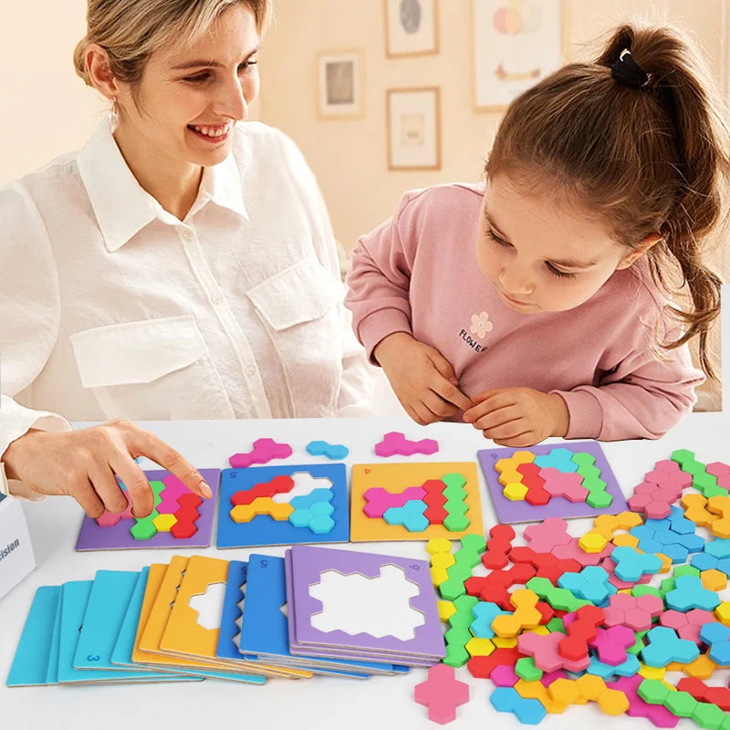 Starting Point Polygonal Puzzle 3D Jigsaw Stacking Building Blocks Wooden DIY Toy Logical Thinking Training 51~100 Pieces