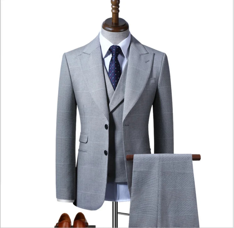 Latest Design 2026 Classic Luxury Slim Fit Bridegroom Wedding Suits with Digital Print Zipper Fly Set Made in China