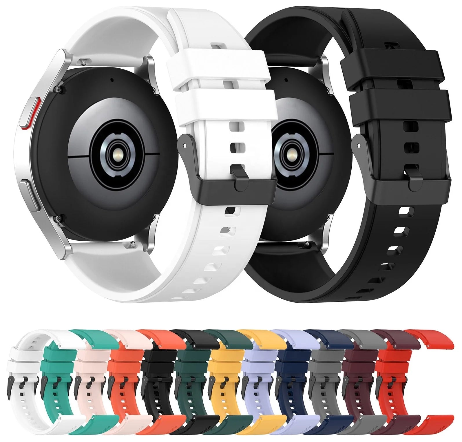 Black Buckle Wristband Silicone Band for Samsung Galaxy Watch 5 Colorful Watch Strap for Samsung Galaxy 5 Pro