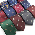 New Arrival Men's Ties Horse Bear Dragonfly Pattern Red Blue Men's Wedding Necktie 8cm Necktie Business Polyester Ties for Men