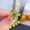 Hot Sale Classic 925 Sterling Silver Natural Peridot Championship Engagement Wedding Rings for Women for Parties
