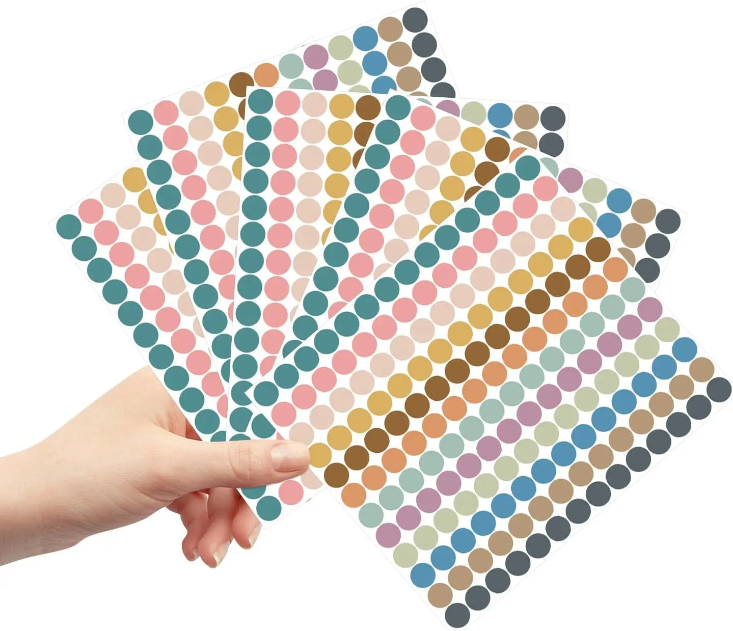 Popular 19MM Small Circle Color Dot Sticker 168pcs Classic Style Multiple Matte Finish Adhesive Packaging Office School Supplies