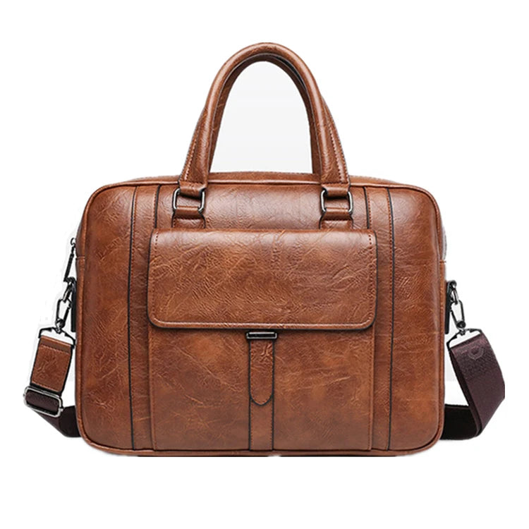 0802 Two Colors Custom Wholesale Crossbody Classic Boss Businessman Computer Large PU Leather Tote Men Hard Attache Briefcases
