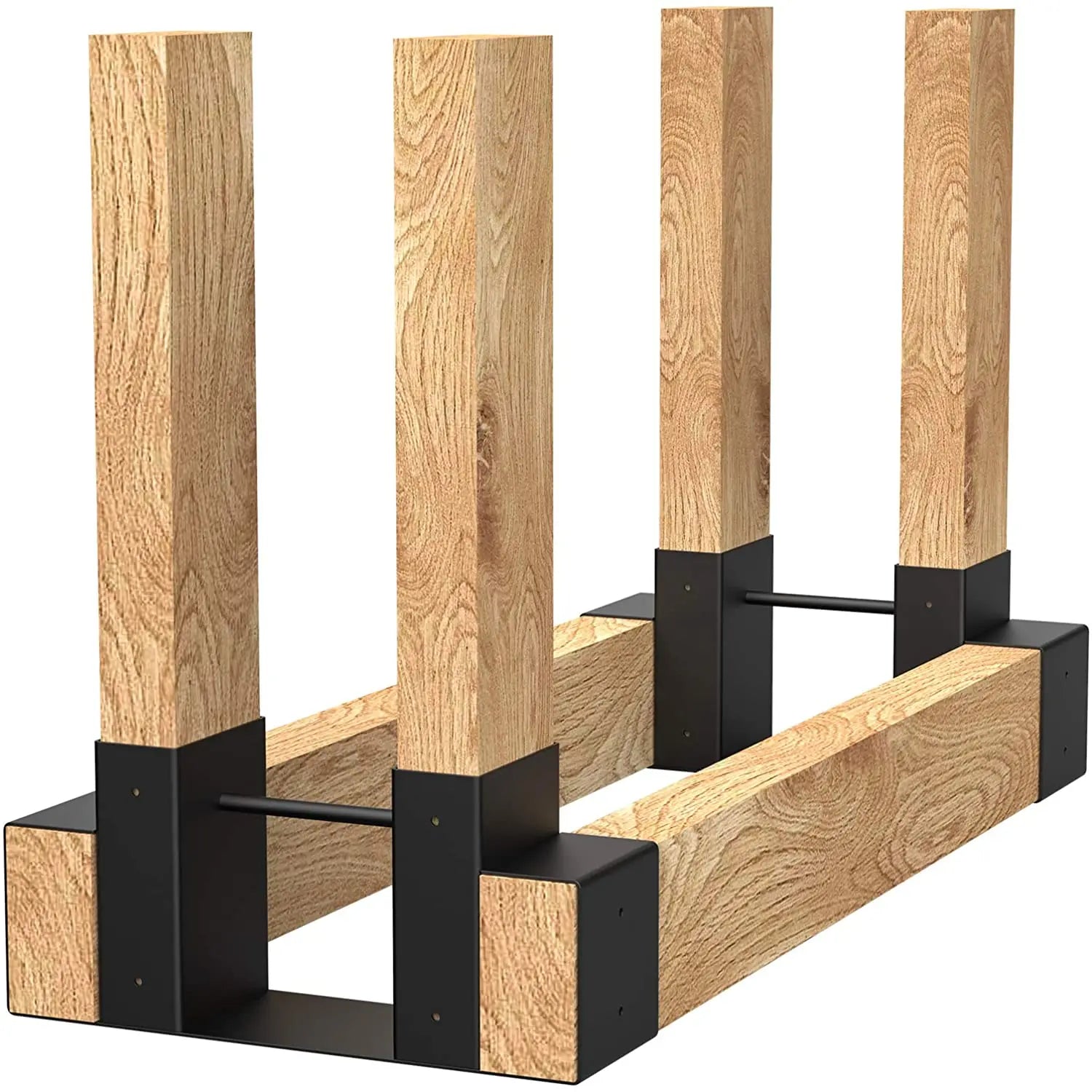 Modern Outdoor Indoor Metal Firewood Rack Log Holder Heavy Duty Steel Firewood Storage