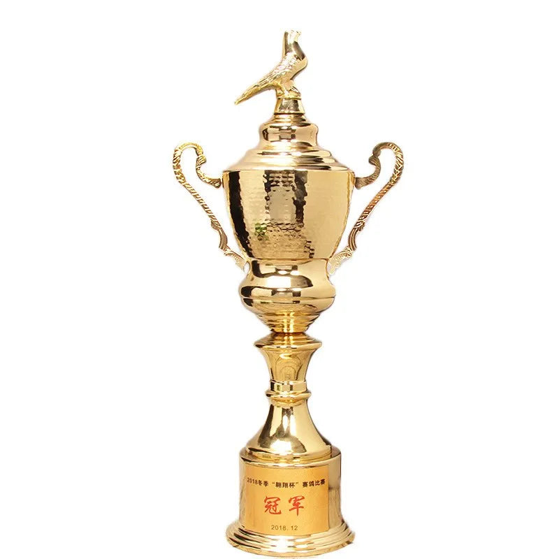 2023 Original Factory Creative World Metal Trophy Pigeon Top and Medals Student Base Trophy Cup