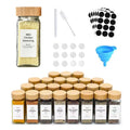 24 Pcs Square Kitchen 4oz 120ml Spice Storage Container Seasoning Pepper Glass Spice Jar with Shaker Bamboo Lids