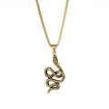 No Fade Silver Stainless Steel Snake Pendant Necklace with Rope Chain for Wedding Engagement Anniversary