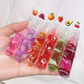 6 Colors Roll-on Fruit Oil Lip Balm Moisturizing Mirror Transparent Lip Oil Long Lasting Hydrating Lip Gloss Cosmetics