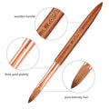 Wholesale 95% Pure Kolinsky Brush Pinched Wood Handle Nail Art Brushes for Acrylic Nails