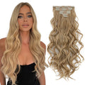 Julianna Kanekalon Futura Fibre Loose Wave Curly Smooth Yaki Straight 24 Inches 200g 613 Blonde Synthetic Clip in Hair Extension