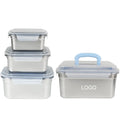 LIHONG Kitchen Storage 6L Large Airtight Food Container Seal Ring Bento Lunch Box Set Stainless Steel Lunch Box with Plastic Lid