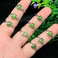 New Arrivals Adjustable Jewelry Crystals Healing Gemstone Natur Green Jade Crystal Rings for Gift
