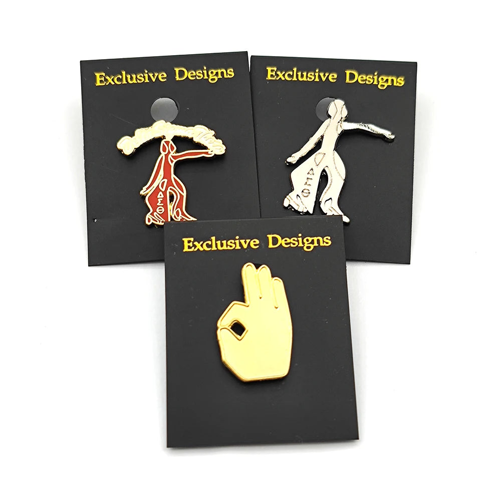 Existing Molds Greek Letters ZPB OPP  DST Badge Pin Ear Ring  Badge Pin with Backing Cards