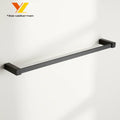 Wall-Mounted Black Metal Towel Rack Holder Elegant Bathroom Accessory for Hotels and Home Use