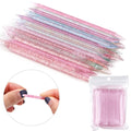 100pcs Nail Cuticle Pusher Crystal Double End Reusable Manicures Cuticle Remover Stick for Nail Art Clean Care Tool