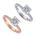 Wedding Ring Jewelry Women Customized Engrave Logo Rhodium Plated Diamond Silver Engagement Rings