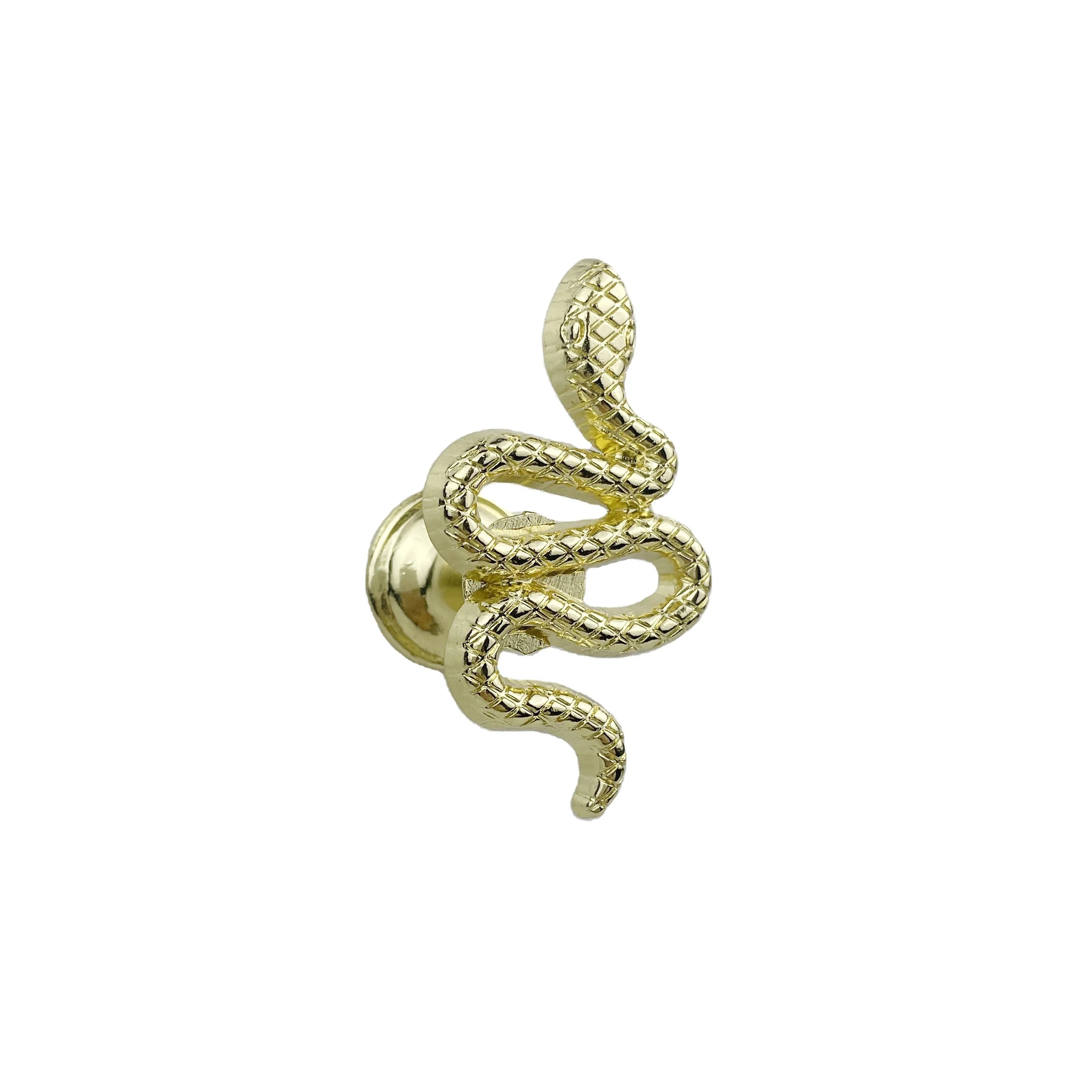 Snake Shape Modern Gold Metal Cabinet Knobs and Drawer Handles for Home Bar & Bedroom Storage