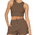 GZLP-PP0028 New Arrival Solid Color Sleeveless Vest Shorts Pants Sports Suit Women's Fashion Loose Sportswear Running Wear