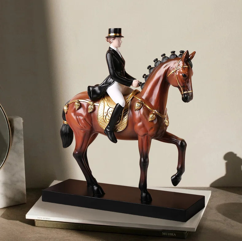 Horshi Stock Horse Sculpture Equestrian Decor Statue Arts Home Living Room Study Horse Ornaments Desktop Decor Artwork Sculpture