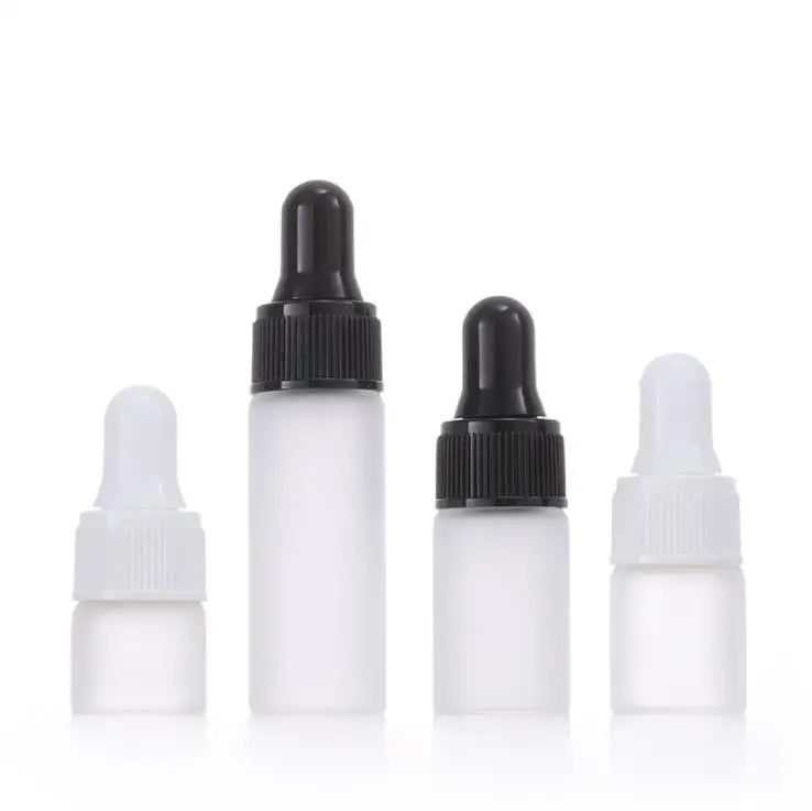 In Stock 1ml 2ml 3ml 5ml White clear Glass Dropper Bottle for Cosmetics