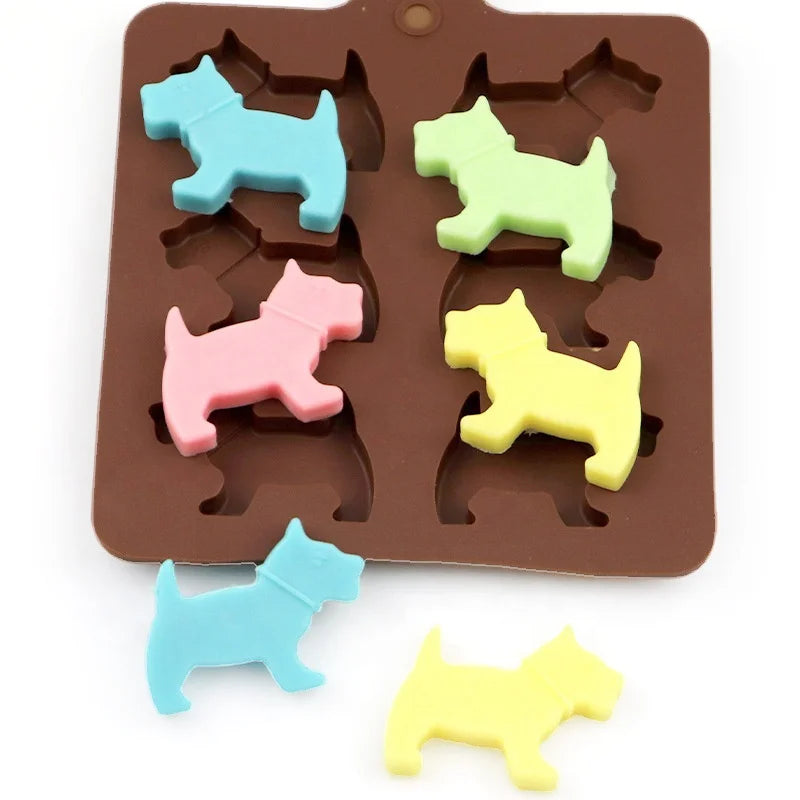 159 Factory Free Sample 6 Even Dog Shape Silicone Chocolate Mold Silicone Ice Tray Mold Soap Mold Baking Resin Bpa Free